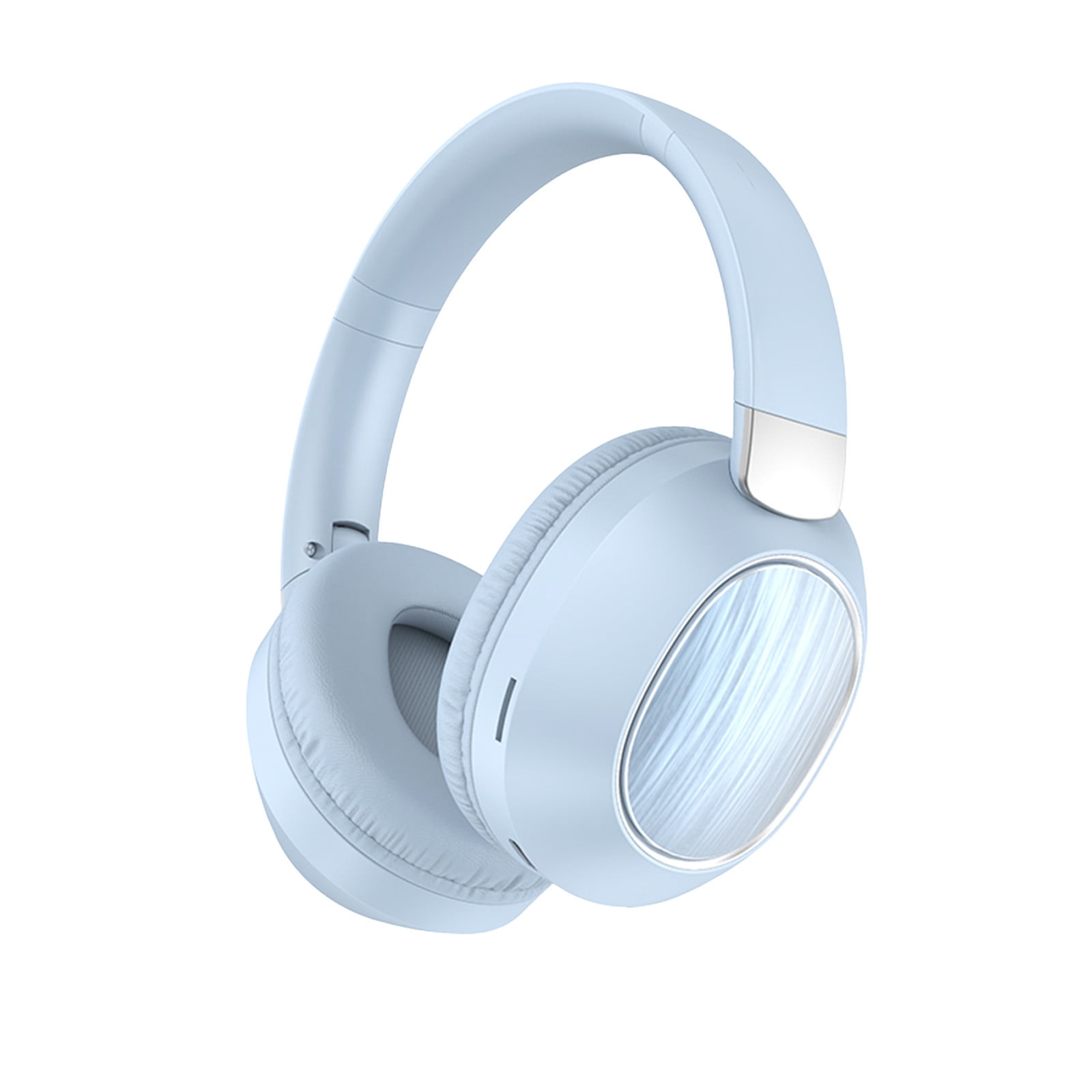 Light Blue Head Mounted Wired And Wireless Dual Mode Foldable Bluetooth Headphones With Soft Headband Low Latency High Battery 5.4 For Sports And Gaming Light Blue