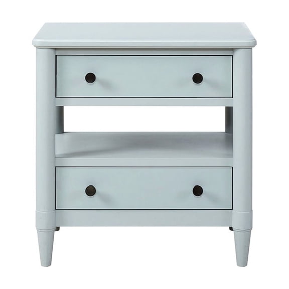 Light Blue Hue - Two Storage Drawers with Linings - Bedside Nightstand - Secure Item Storage