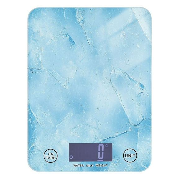 Light Blue Icy Texture Food Scale Digital Kitchen Scale Waterproof Grams Ounces lbs for For Baking and Cooking