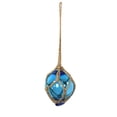 thumbnail image 1 of Light Blue Japanese Glass Fishing Fish Net Float Buoy Tied with Jute 3 Inch, 1 of 1