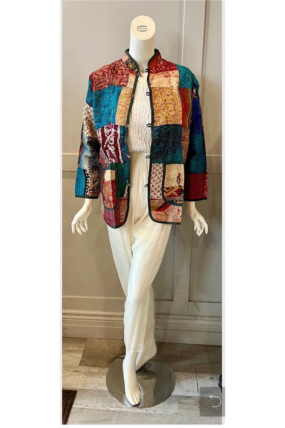 Light Blue Kantha Work Jacket