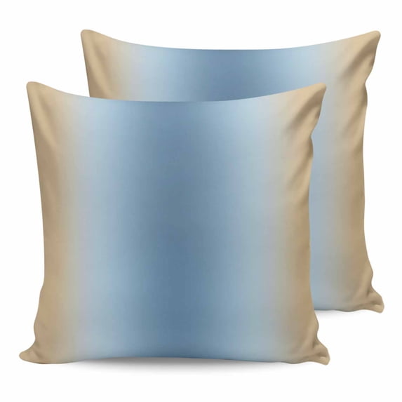 Light Blue Khaki Ombre 24x24 Pillow Covers Set of 2, Modern Abstract Art Gradient Throw Pillow Covers Decorative Couch Cushion Case, Microfiber Square Pillowcases for Bedroom Car Living Room