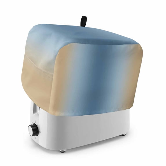 Light Blue Khaki Ombre Toaster Cover 2 Slice, Modern Abstract Art Gradient Dustproof Bakeware Oven Protector with Top Hook, Waterproof Small Kitchen Appliance Toasters Dust Cover, 11"x6"x8"