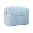 thumbnail image 1 of Light Blue Large Cosmetic Bag Waterproof Makeup Organizer Travel Toiletry Case with Smooth Zipper for Women, 1 of 6