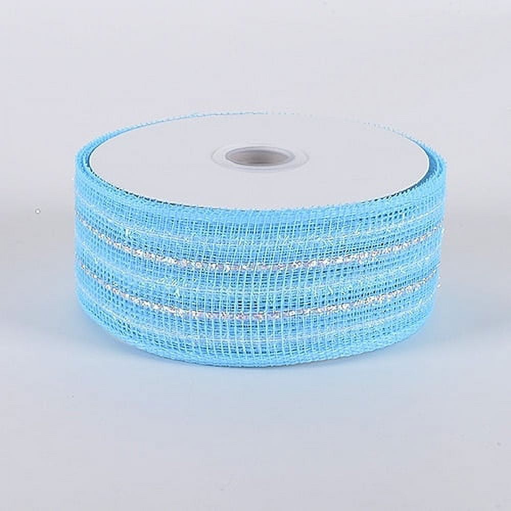 Light Blue - Laser Metallic Mesh Ribbon - ( 4 Inch x 25 Yards ...