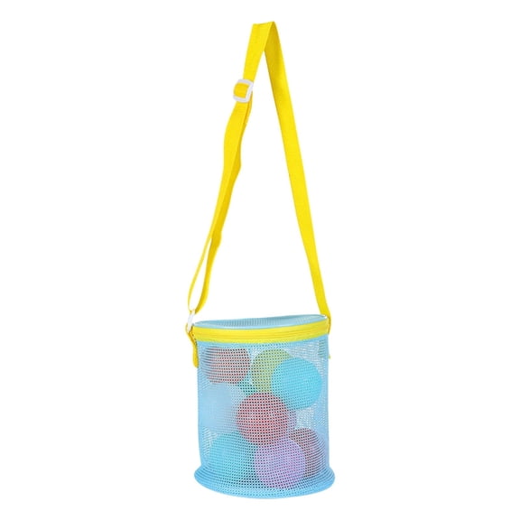 Light Blue Light Blue Beach Mesh Collector Bag With Zipper And Shoulder Strap For Kids And Adults Summer Use