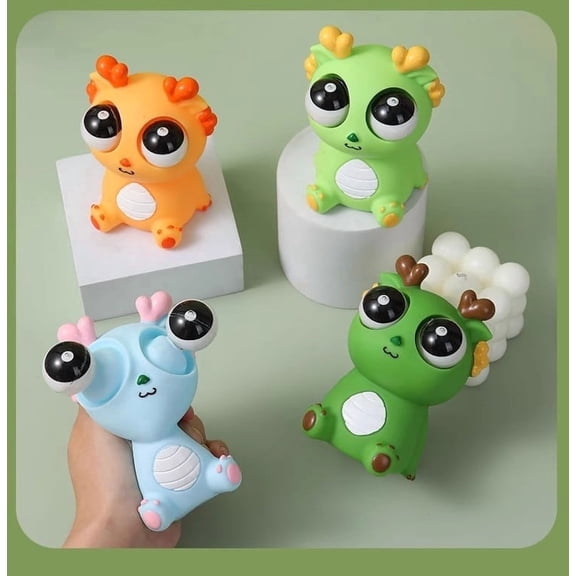 Light Blue Light Blue Dragon Squeeze Toy Eye Popping Decompression Animal Fidget For Kids Adults Stress Relief Venting Doll