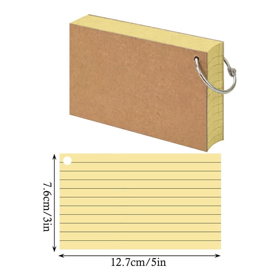 Light Blue Lined Study Flashcards, 100-Pack 3x5 in Index Cards with Metal Binder Ring for Learning, Vocabulary Practice, Note-Taking, and Academic Review