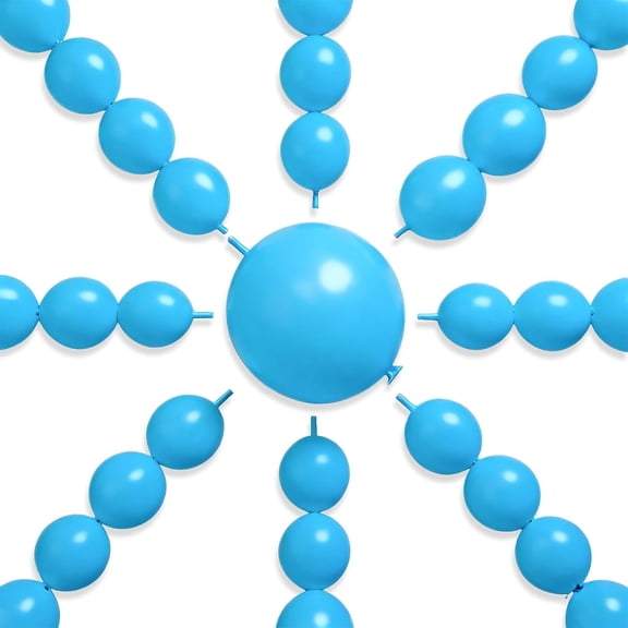 Light Blue Linking Balloons 100pcs 6 Inch Baby Pastel Link for Shower Wedding Gender Reveal Graduation Mermaid Birthday Pool Beach Party Decorations Blue-y20