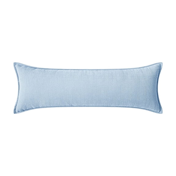 Light Blue Long Pillow with Removable Cover, 30x70cm Rectangular Backrest Cushion for Sofa and Bed, Soft Cotton Filled Pillow
