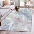 thumbnail image 1 of Light Blue Marble Area Rugs 3'x5', Washable Small Throw Rugs for Living Room Bedroom, Modern Abstract Ombre Minimalism Art Indoor Outdoor Rug Non-Slip Low Pile Carpet Runner Reversible Floor Mats, 1 of 8
