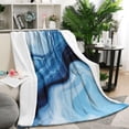 thumbnail image 1 of Light Blue Marble Flow Pattern Blanket,Comfortable Soft Flannel Throw Blanket,All Season,Warm Lightweight Blankets for Sofa Bed Couch Living Room Chair,50"x60", 1 of 4