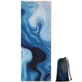thumbnail image 1 of Light Blue Marble Flow Pattern Hot Yoga Mat Towel Non Slip for Hot Yoga - Quick-Drying Yoga Mat Cover with 4 Corner Pockets with Travel Bag - Hot Yoga Towel Non Slip 70"x26", 1 of 6