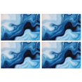 thumbnail image 1 of Light Blue Marble Flow Pattern Summer Placemats Table Placemats Set Of 4-Linen Kitchen Washable Placemats Table Mats 11.8"x17.7" Non-Slip Heat Resistant, 1 of 6