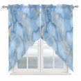 thumbnail image 1 of Light Blue Marble Kitchen Window Curtains, Swag Curtains Valance for Bedroom Living Room Bathroom, Ink Painting Art Luxury Modern Rod Pocket Window Treatment Curtain Block Drapes 2 Panels 36"x36", 1 of 9