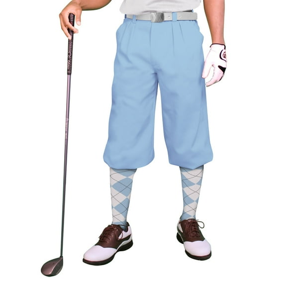 Light Blue Microfiber Golf Knickers ( Plus Fours) for Men - 38"