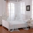 thumbnail image 1 of Light Blue Oasis Round Hoop Polyester Sheer Mosquito Netting Bed Canopy, 1 of 4