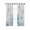 thumbnail image 1 of Light Blue Ocean Blackout Curtains for Bedroom Living Room, Seahorses Jellyfish Starfish Coastal 39 In Long Thermal Insulated Room Darkening Drapes Grommet Window Treatments, 27.5 x 39 In, 1 of 9