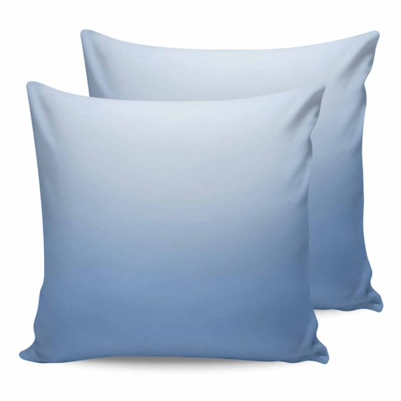 Light Blue Ombre 16x16 Pillow Covers Set of 2, Modern Rustic Aqua Gradient Throw Pillow Covers Decorative Couch Cushion Case, Microfiber Square Pillowcases for Bedroom Car Living Room