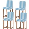 thumbnail image 1 of Light Blue Ombre Bar Stool Cover Set of 4, Farmhouse Blue Gradient Modern Art Stretch Bar Chair Cover, Removable Washable Pub Counter Stool Chair Slipcover for Kitchen Dining Room Pub Cafe, 1 of 9