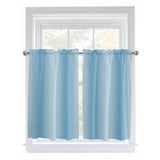 Light Blue Ombre Kitchen Curtains 54 Inches length, Farmhouse Blue ...