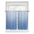 thumbnail image 1 of Light Blue Ombre Kitchen Curtains 54 Inches length, Modern Rustic Aqua Gradient Window Treatment Curtain Drapes, Thermal Insulated Drapes for Basement Hotel RV, 42"x54", 2 Panels, 1 of 7