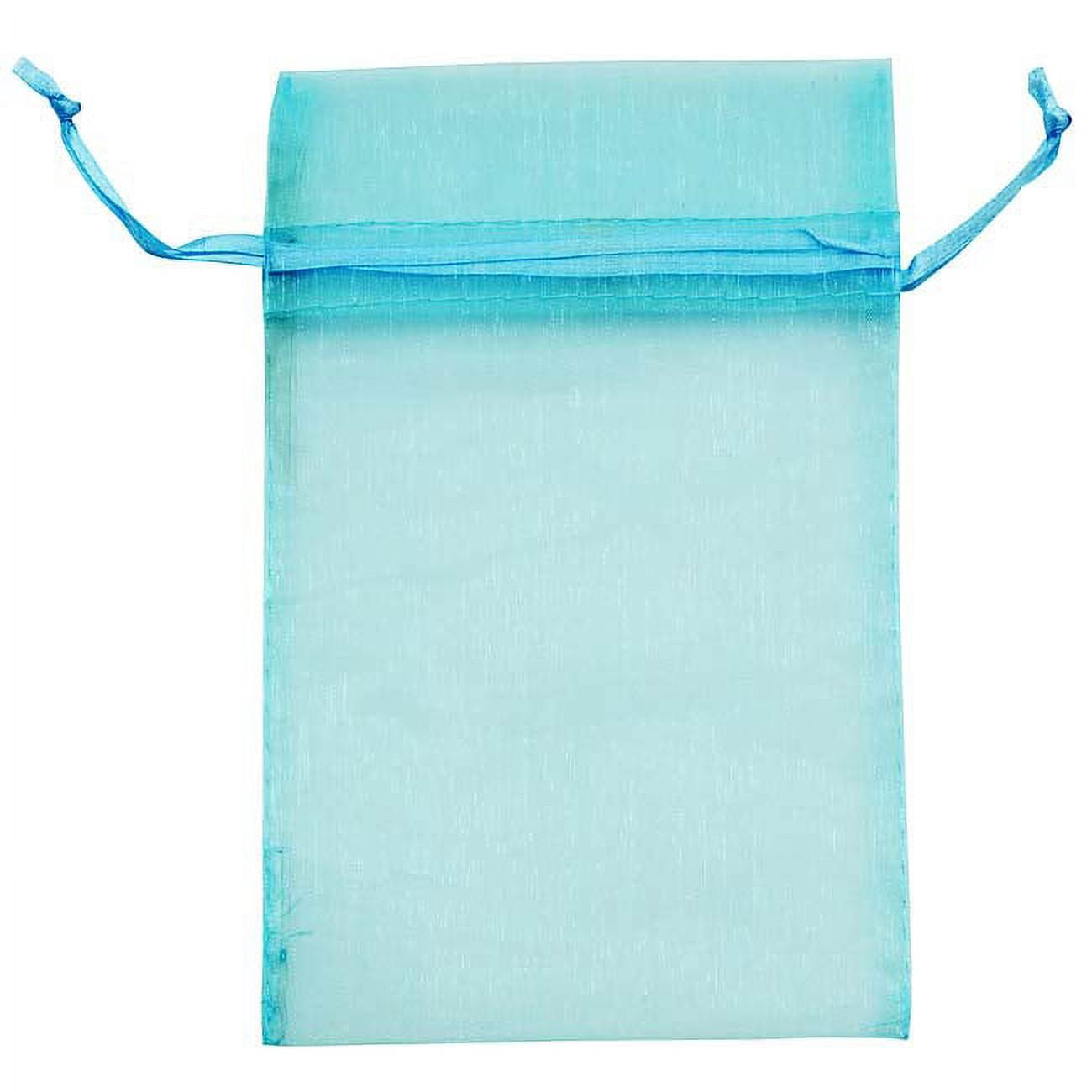 Light Blue Organza Drawstring Gift Bags 4x6 Inch (12 Bags)