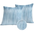 thumbnail image 1 of Light Blue Outdoor Pillow Covers 26x26 Set of 2, Waterproof Patio Throw Pillowcase Protectors, Modern Abstract Art Ombre Striped Square Decorative Pillow Shams Cushion Covers for Seat Bed Couch Sofa, 1 of 8
