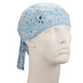 thumbnail image 1 of Light Blue Paisley Doo Rag - Dozen Packed, 1 of 1