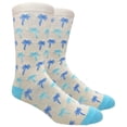 thumbnail image 1 of Light Blue Palm Tree Socks (Adult Large - Men's Shoe Sizes 8-12), 1 of 3