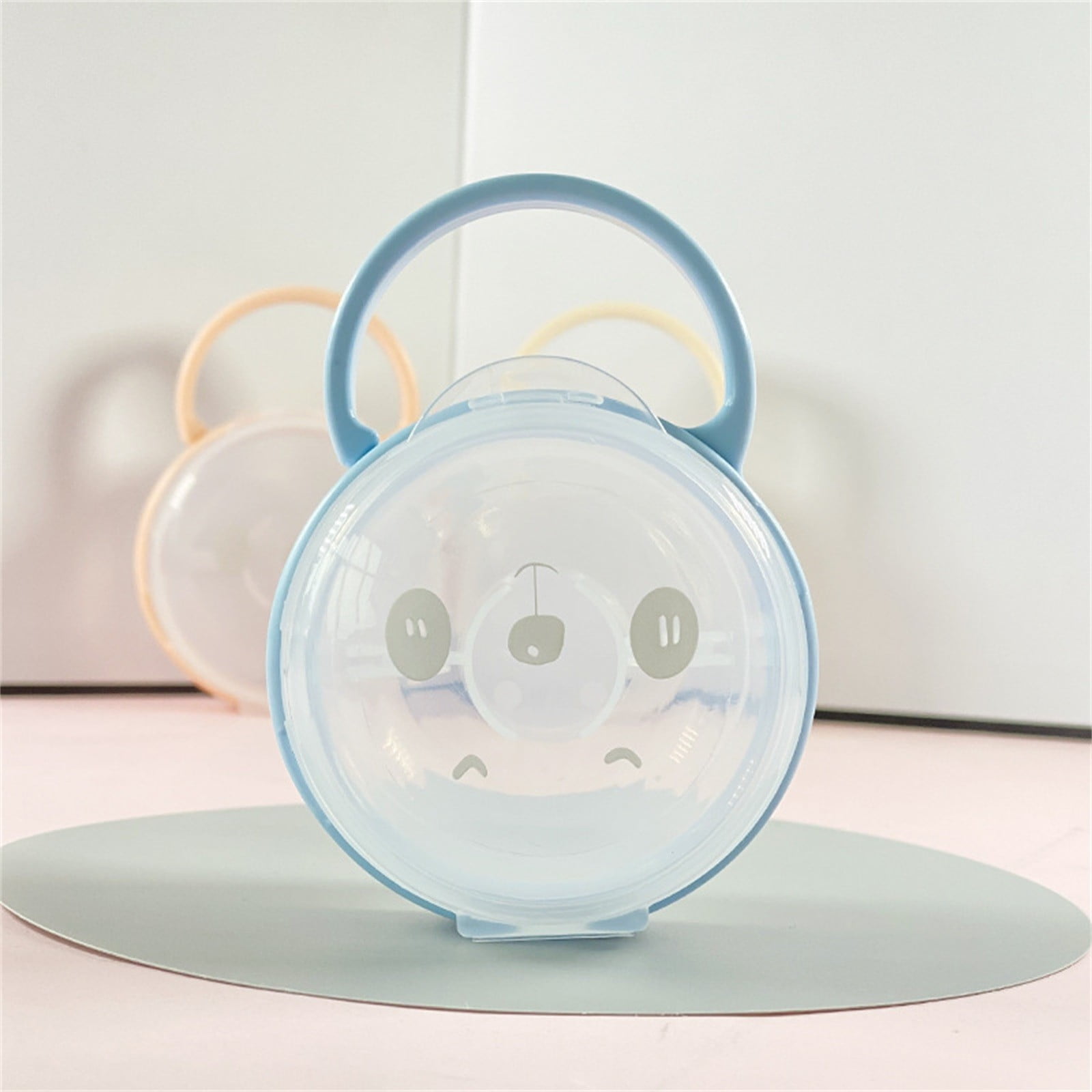 Blue Plastic Pacifier Light Blue Panda Print PP Plastic Pacifier Case - Portable Baby ...