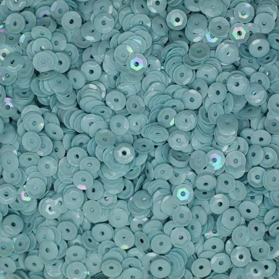 Light Blue Pastel Cup Sequins 5mm Opaque Rainbow Iris Made in USA