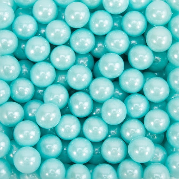 Krazy Sprinkles - Edible Light Blue Pearl 8mm Beads - Refined Cake Decor, 1/2 Cup