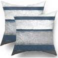 thumbnail image 1 of Light Blue Pillow Covers 18x18 Set of 2 Grey Gray White Modern Abstract Art Striped Throw Pillows Farmhouse Outdoor Decorative Pillowcase Cotton Square Cushion Cover for Home Couch Bed, 1 of 6