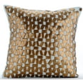 thumbnail image 1 of Light Blue Pillow Covers, 3D Metallic Sequins Lattice Trellis Pillows Cover, Pillow Covers 14x14 inch (35x35 cm), Square Cotton Linen Pillowcase, Geometric Modern - Goldilocks, 1 of 5