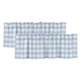 thumbnail image 1 of Light Blue Plaid Curtain Valances for Windows, Kitchen Valance Window Treatments Panel 2 Pack, Modern Minimalist Country Rod Pocket Short Curtains for Bathroom Bedroom 60 x 18 Inch, 1 of 8
