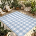 thumbnail image 1 of Light Blue Plaid Outdoor Rug for Patio/Deck/Porch, Non-Slip Large Area Rug 3 x 5 Ft, Modern Minimalist Country Indoor Outdoor Rugs Washable Area Rugs, Reversible Camping Rug Carpet Runner, 1 of 8