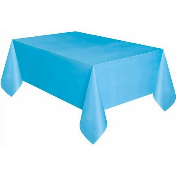 Light Blue Plastic Party Tablecloth, 108 X 54in (Pack of 12)
