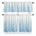 thumbnail image 1 of Light Blue Polka Dot Curtain Valances Set Abstract Watercolor Blue Teal Green Kitchen Curtains 36&nbsp;inch Length Rod Pocket Valance and Tiers 3 Piece Set Small Bedroom Bathroom Laundry Decor, 1 of 9