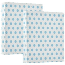 Light Blue Polka Dot Hardcover 3 Ring Binder 1.5” Round Rings Binder Organizer Letter Size Paper Pockets School Office Supplies