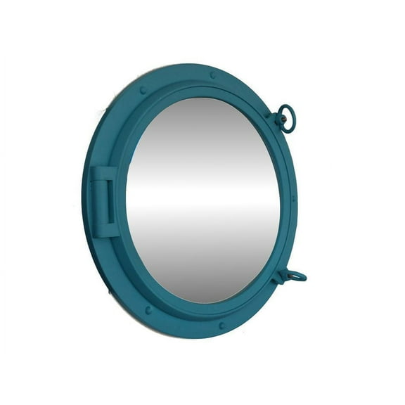 Light Blue Porthole Mirror 24" - Nautical Porthole - Beach Bedroom Decoration