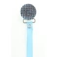 thumbnail image 1 of Light Blue Quilted Crystal Pacifier Clip with Solid Ribbon, 1 of 4