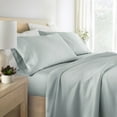 thumbnail image 1 of Noble Linens Rayon from Bamboo 4 Piece Luxury Bed Sheet Set, Light Blue, Twin, 1 of 11