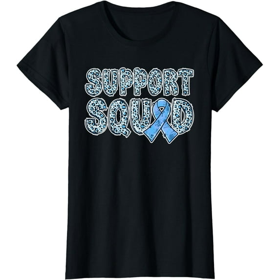 Light Blue Ribbon Leopard - Support Squad Prostate Cancer T-Shirt