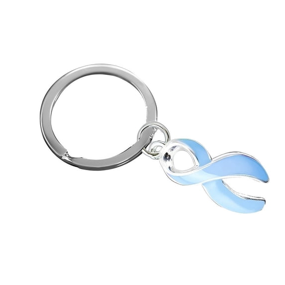 Light Blue Ribbon Split Style Key Chains