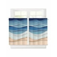thumbnail image 1 of Light Blue Ripple Short Blackout Curtains 36 Inch Long Light Blue Gradient Abstract Line Rod Pocket Kitchen Curtains, 2 Panels Thermal Insulated Room Darkening Drapes for Bedroom, 30"W x 36"L, 1 of 5