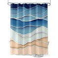 thumbnail image 1 of Light Blue Ripple Shower Curtain, Light Blue Gradient Abstract Line Waterproof Shower Curtain Set with 12 Hooks Lightweight Washable Fabric Shower Curtains for Bathroom 72x78 Inches, 1 of 6