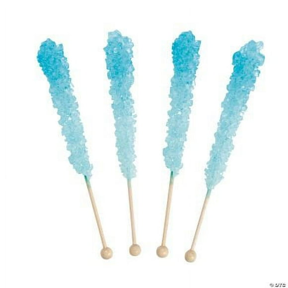 Light Blue Rock Candy Sucker Pop, 12 Pack, Individually Wrapped, Birthday Party Candy, Gender Reveal, Baby Boy Shower and Wedding Lollipops