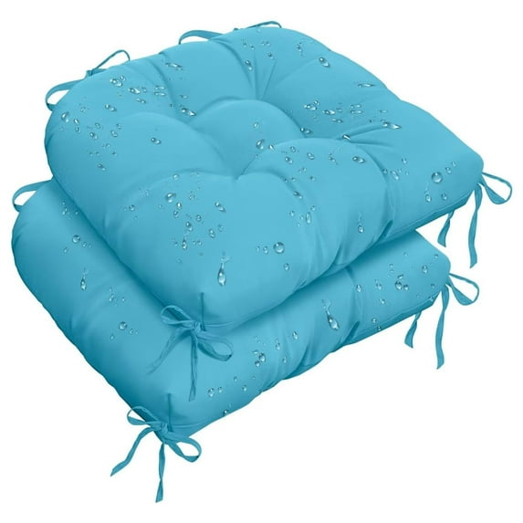 Light Blue Rocking Chair Cushions Indoor Outdoor Patio High Back Chair Pads Waterproof Chair Cushion Pad 18" X 18"