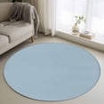 thumbnail image 1 of Light Blue Round Rugs 4ft, Farmhouse Solid Blue Color Modern Art Non Slip Washable Rug Runner, Low Pile Indoor Floor Carpet Mat Bathroom Rugs for Living Room, Bedroom, Kids Room, 1 of 9